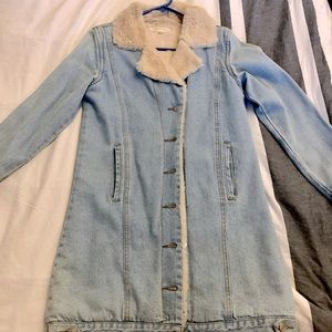 Shearling denim coat